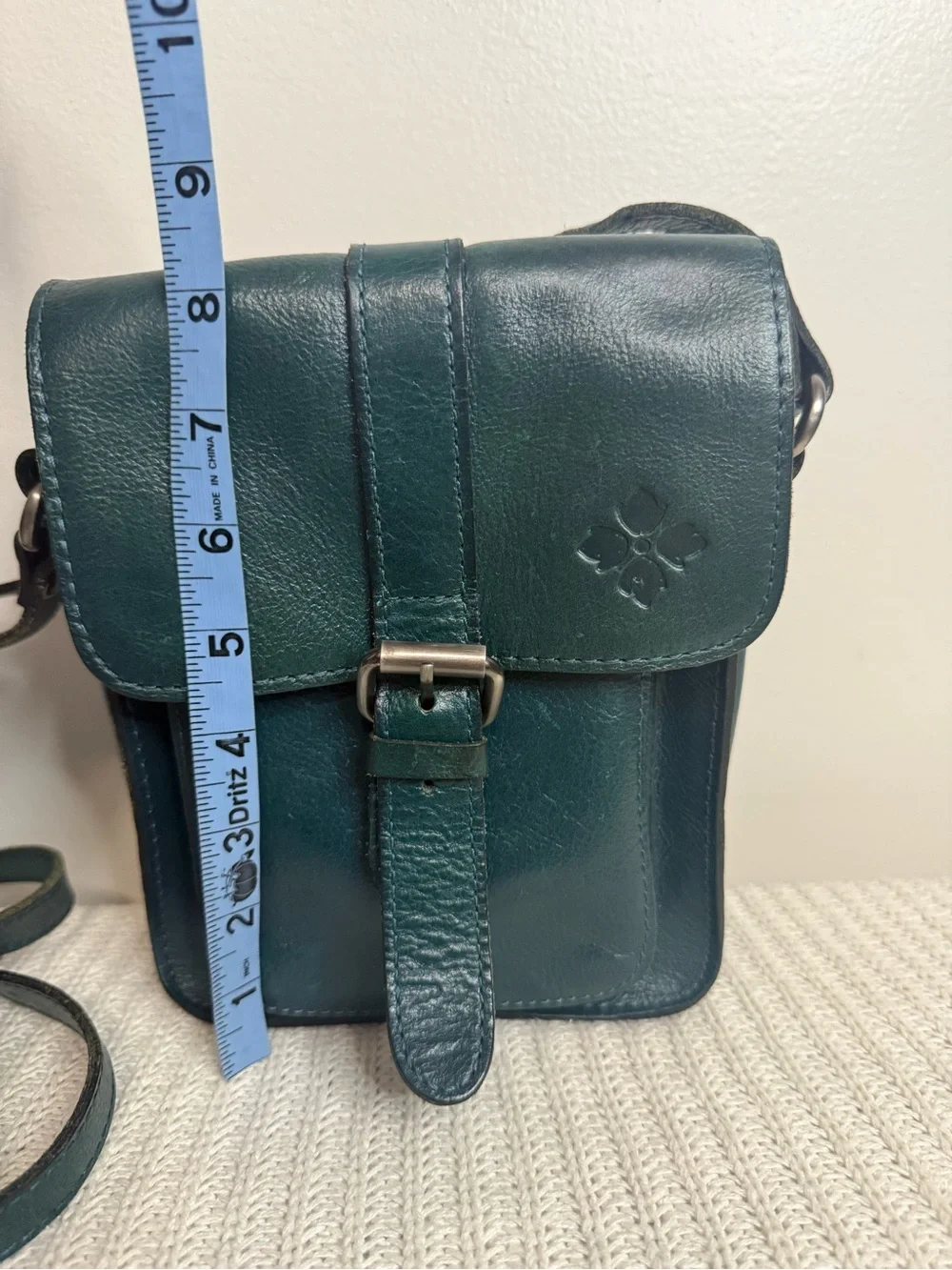 Patricia Nash dark green/blue Leather Crossbody Bag - Adjustable Strap